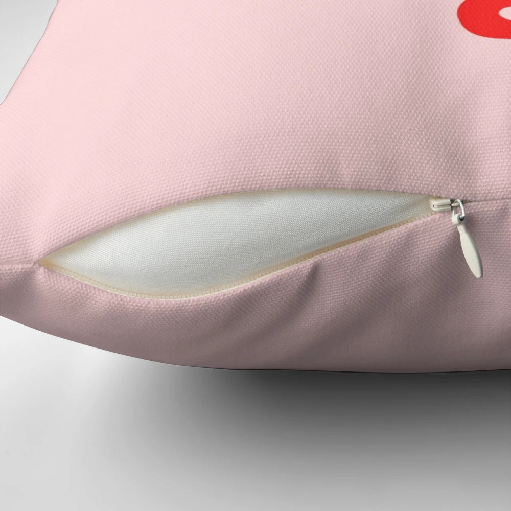 "Girls Don't Cry inspirational pillow with abstract typography and art design"