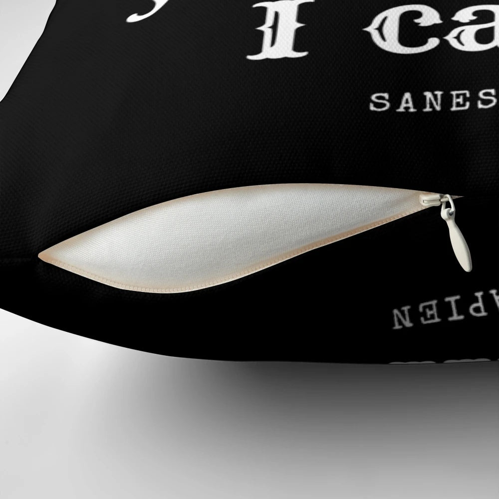 Inspirational and motivational "I can do anything" quote printed on a soft, decorative pillow