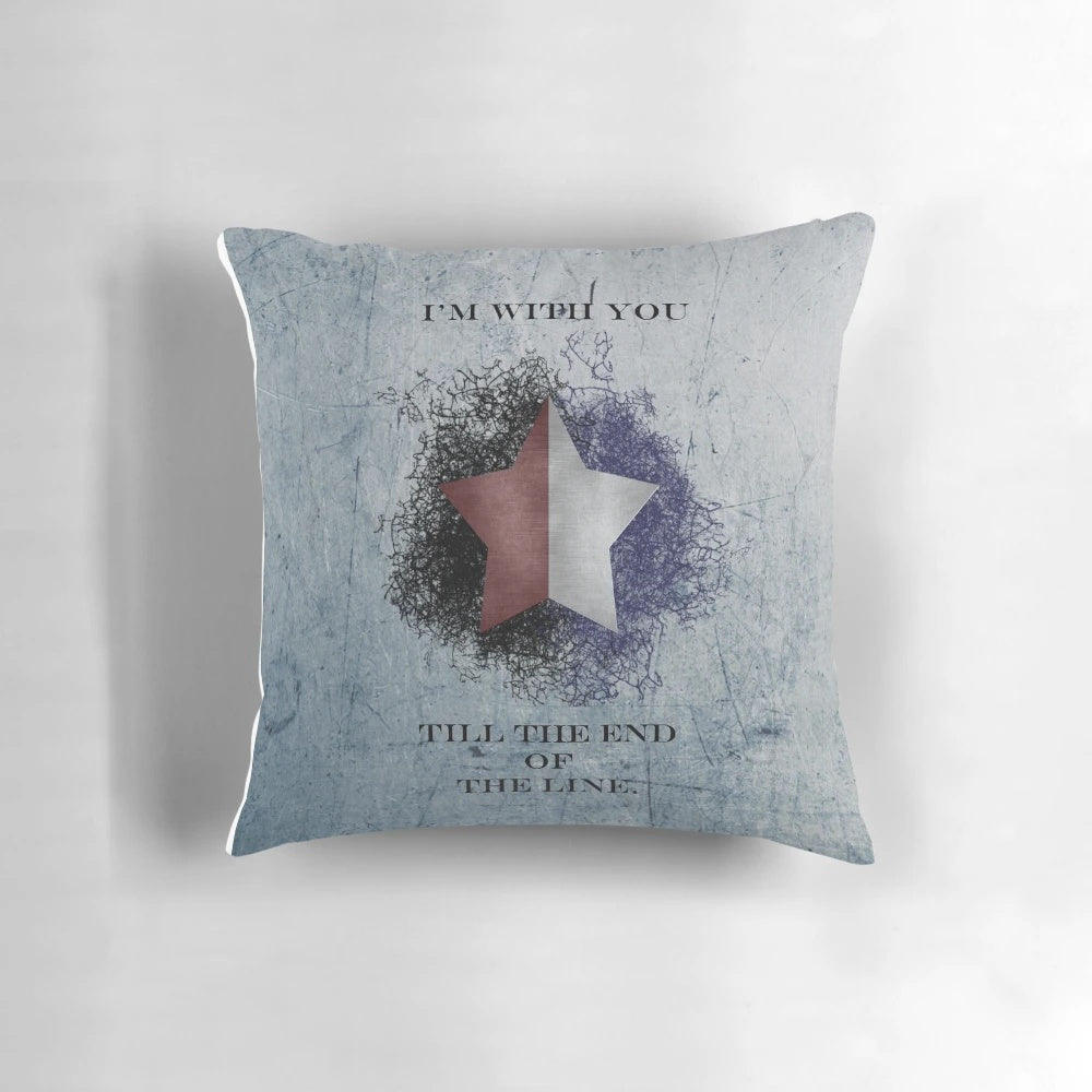 "Inspirational 'I'm With You Till the End of the Line' Pillow featuring Marvel's Bucky Barnes/The Winter Soldier"