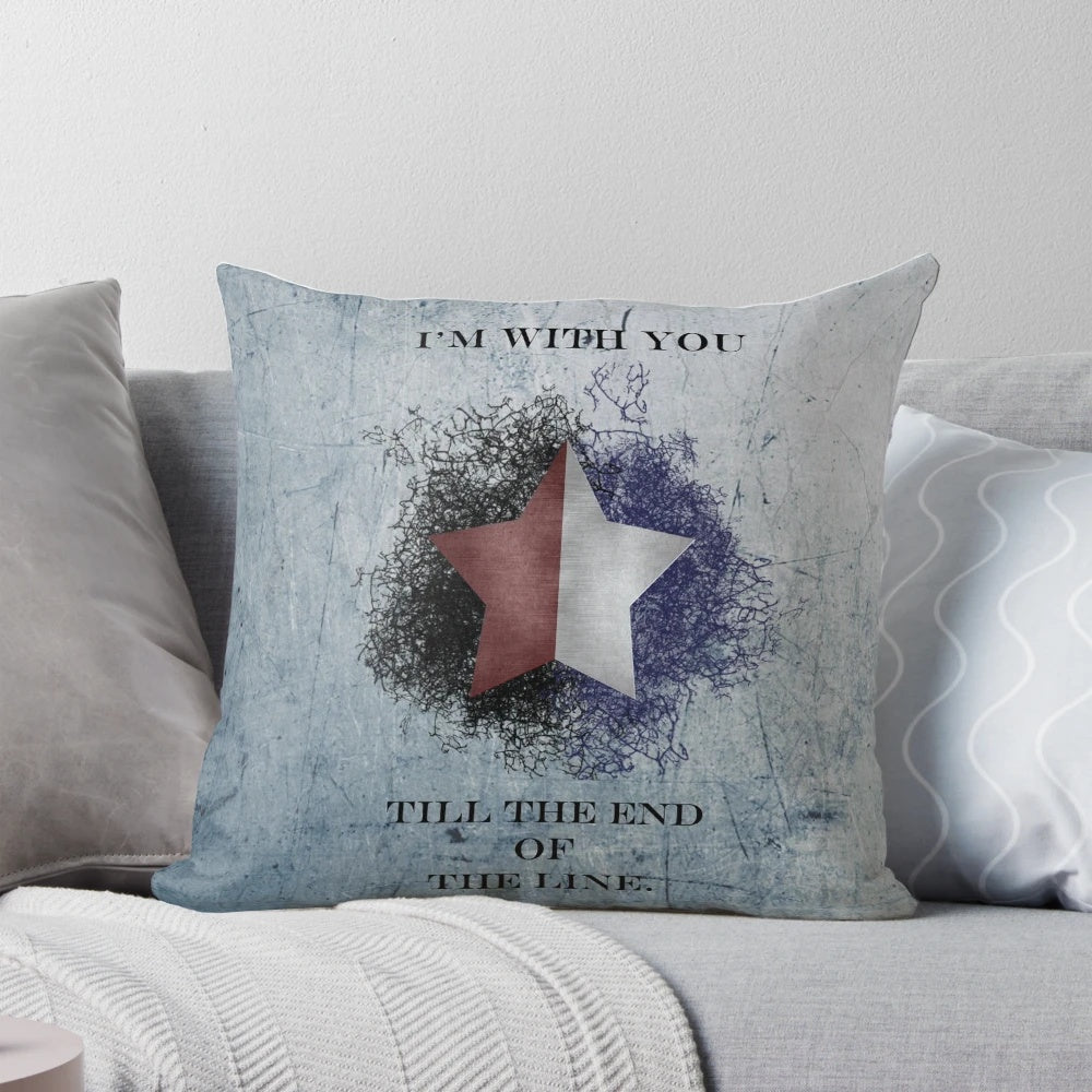 "Inspirational 'I'm With You Till the End of the Line' Pillow featuring Marvel's Bucky Barnes/The Winter Soldier"