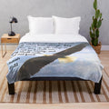 Plush blanket with Isaiah 40:31 bible verse and eagle wings design