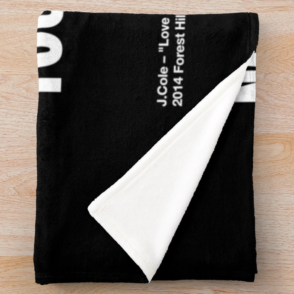 Inspirational J Cole plush blanket with "Love Yourz" design