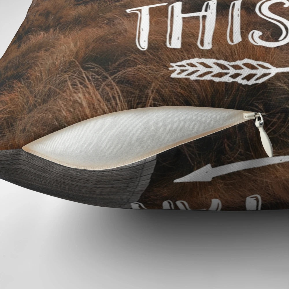 Jehovah's Witness-inspired inspirational pillow featuring a motivational Bible verse