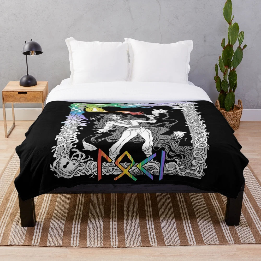 Loki, God of Growth and Change, inspirational plush blanket