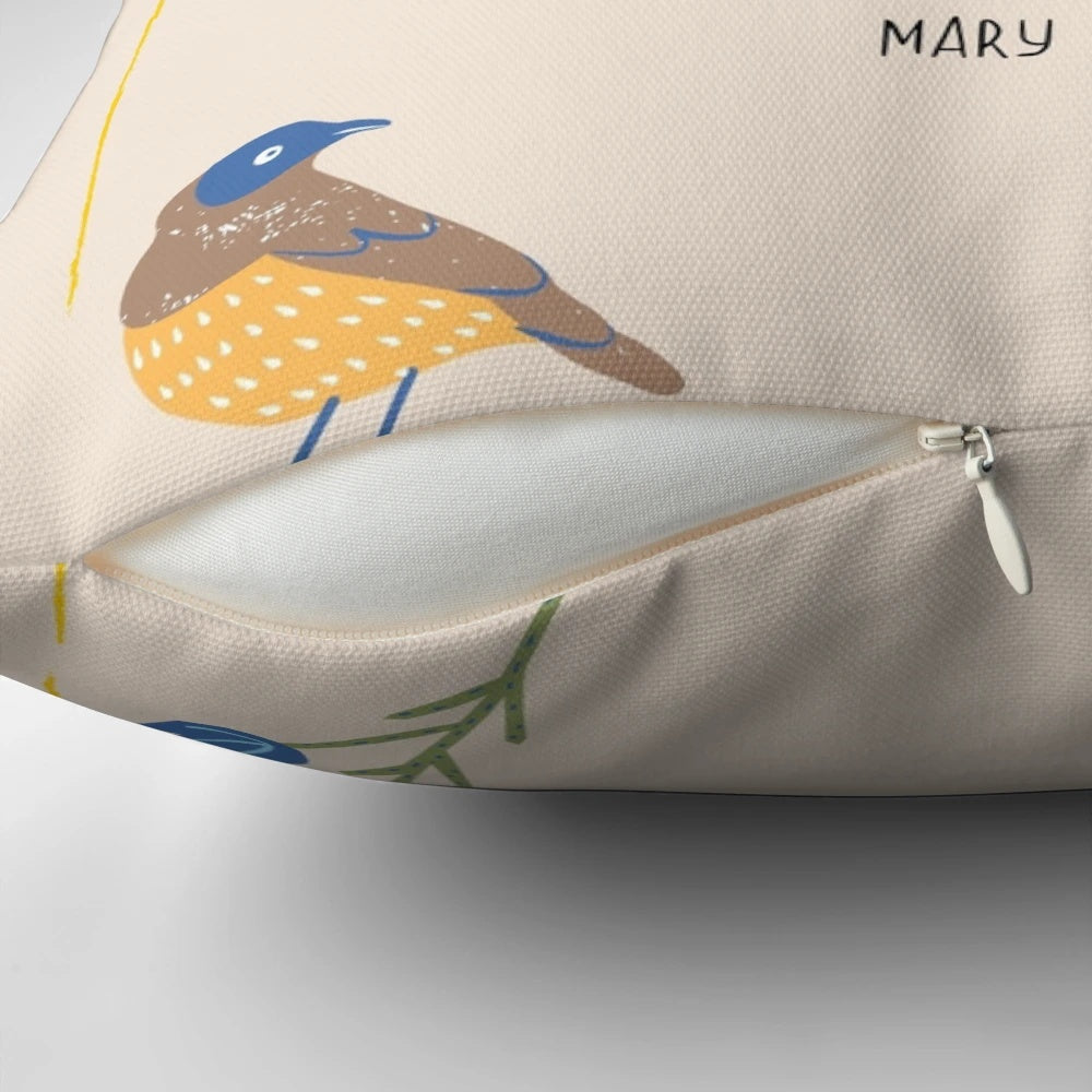 Decorative pillow featuring an inspirational quote by Mary Oliver