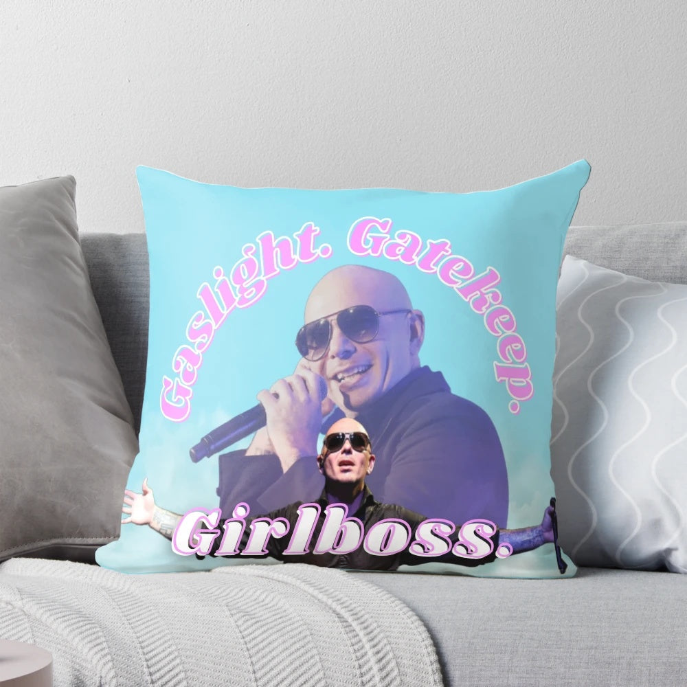Inspirational "Mr. Worldwide" Girlboss Pillow featuring Pitbull's iconic phrase