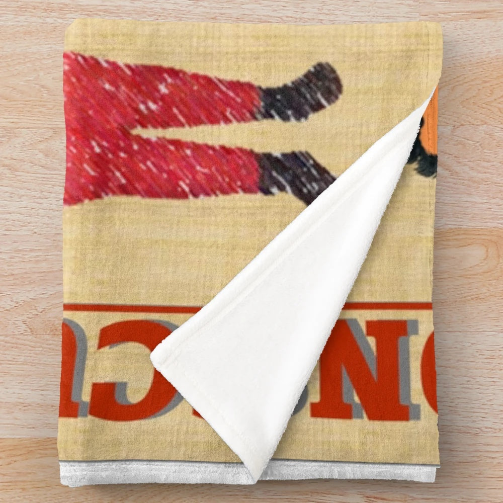 Inspirational plush blanket with occupations and beverages design
