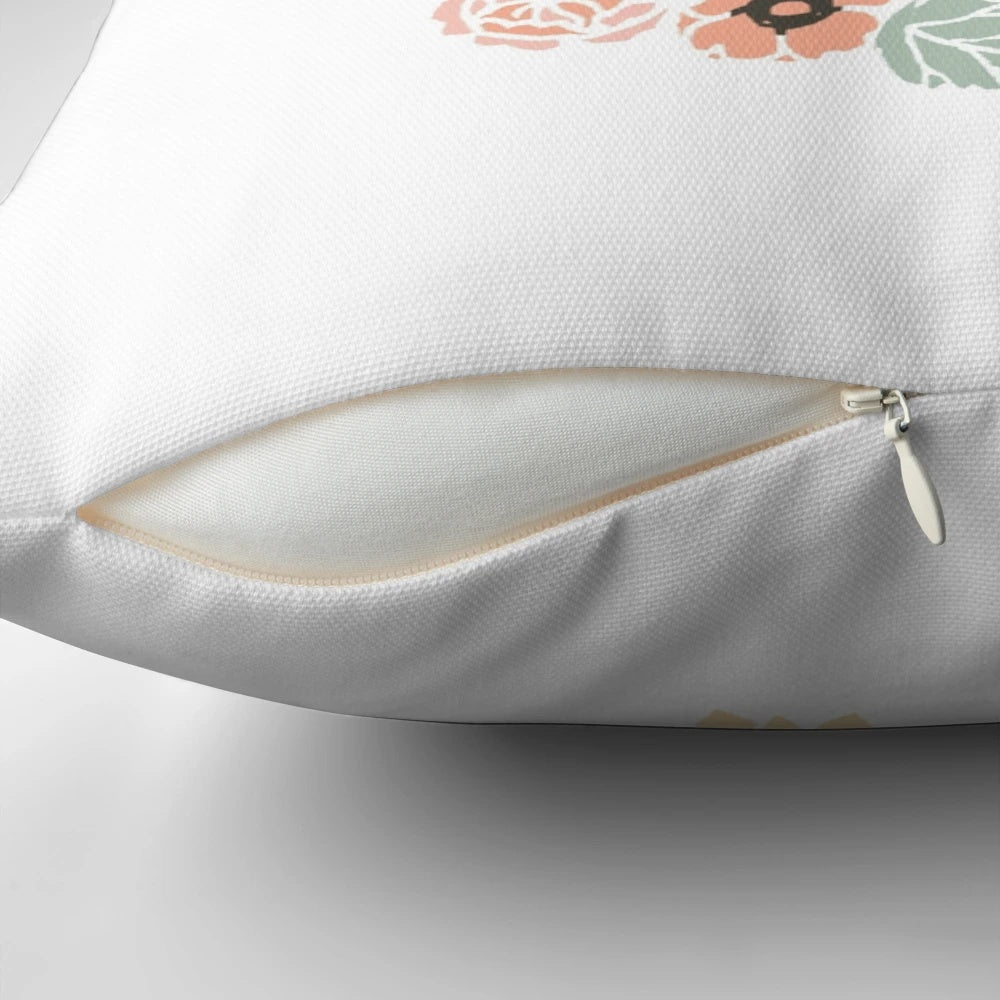Philippians 4:6 Bible verse printed on a white decorative throw pillow