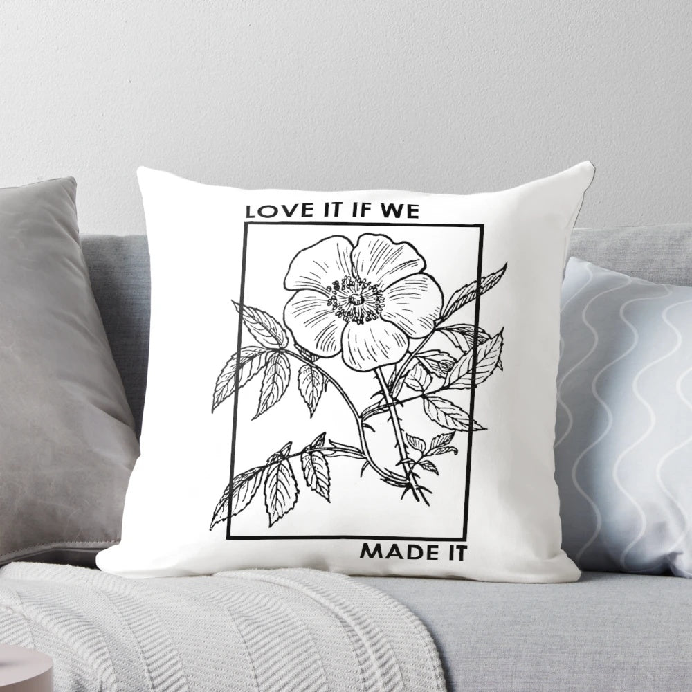 Decorative pillow with lyrics from the band The 1975