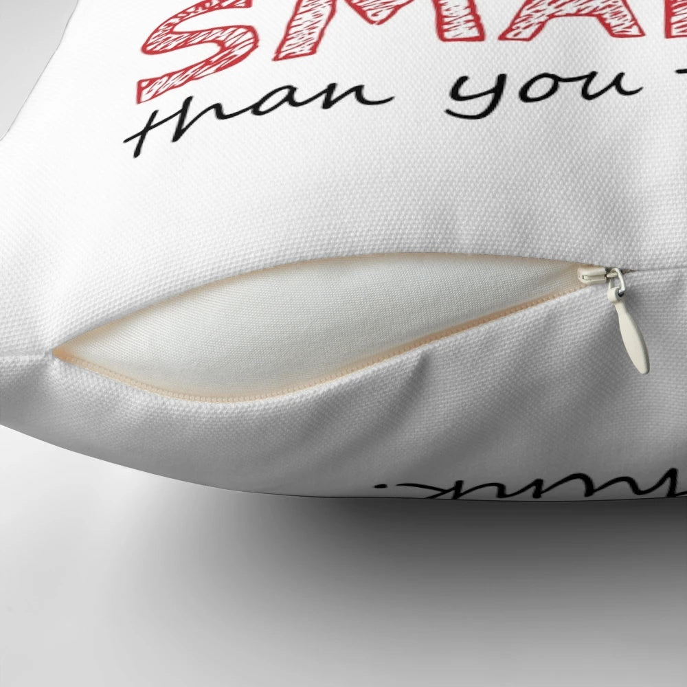 Inspirational pillow with the quote "You are braver than you believe, stronger than you seem, and smarter than you think