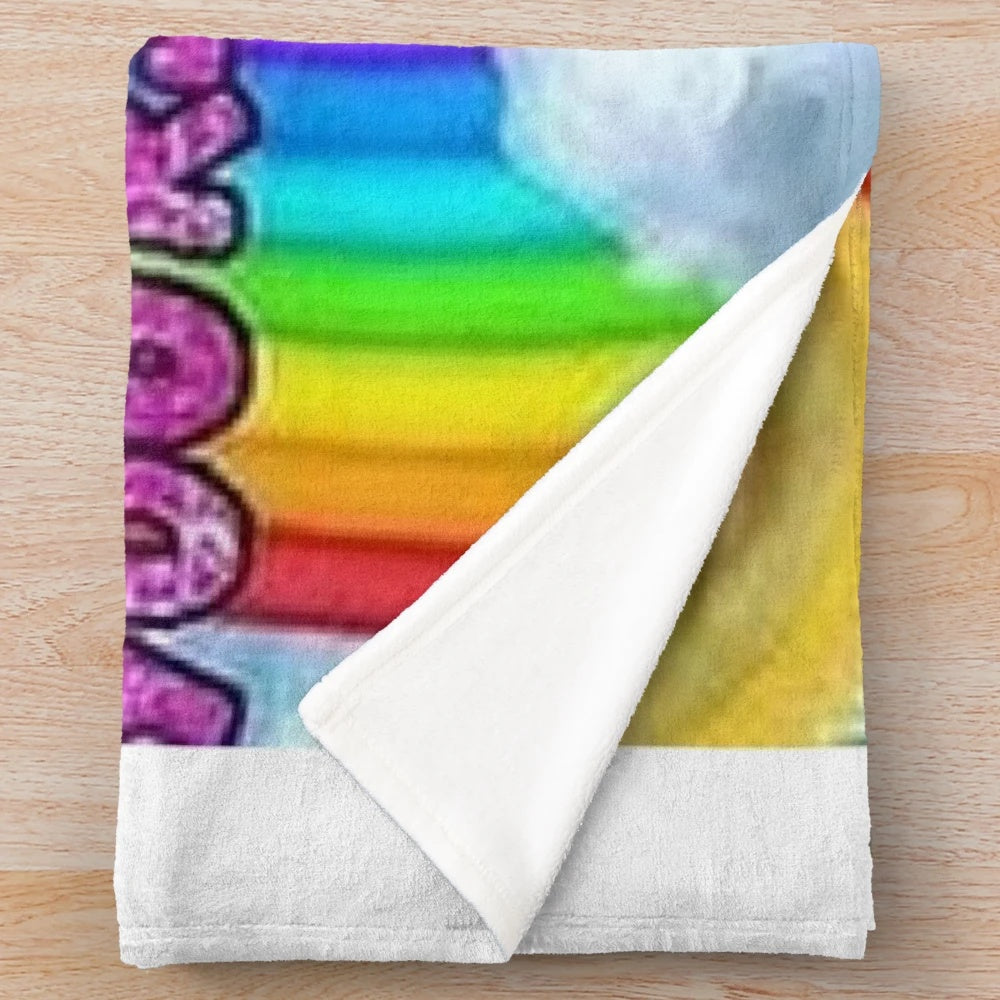 Plush blanket with "Believe in Yourself" design