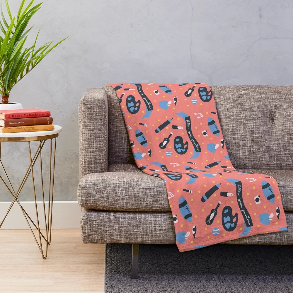 Plush inspirational blanket with motivational quote