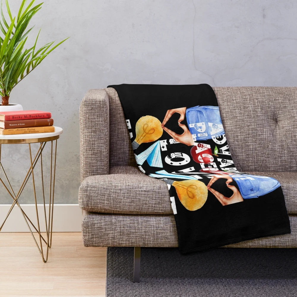 Inspirational plush blanket with text "teach love inspire" for teachers and educators