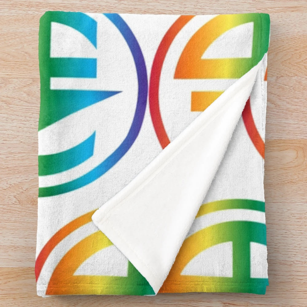 Plush blanket with recovery and sobriety-themed design