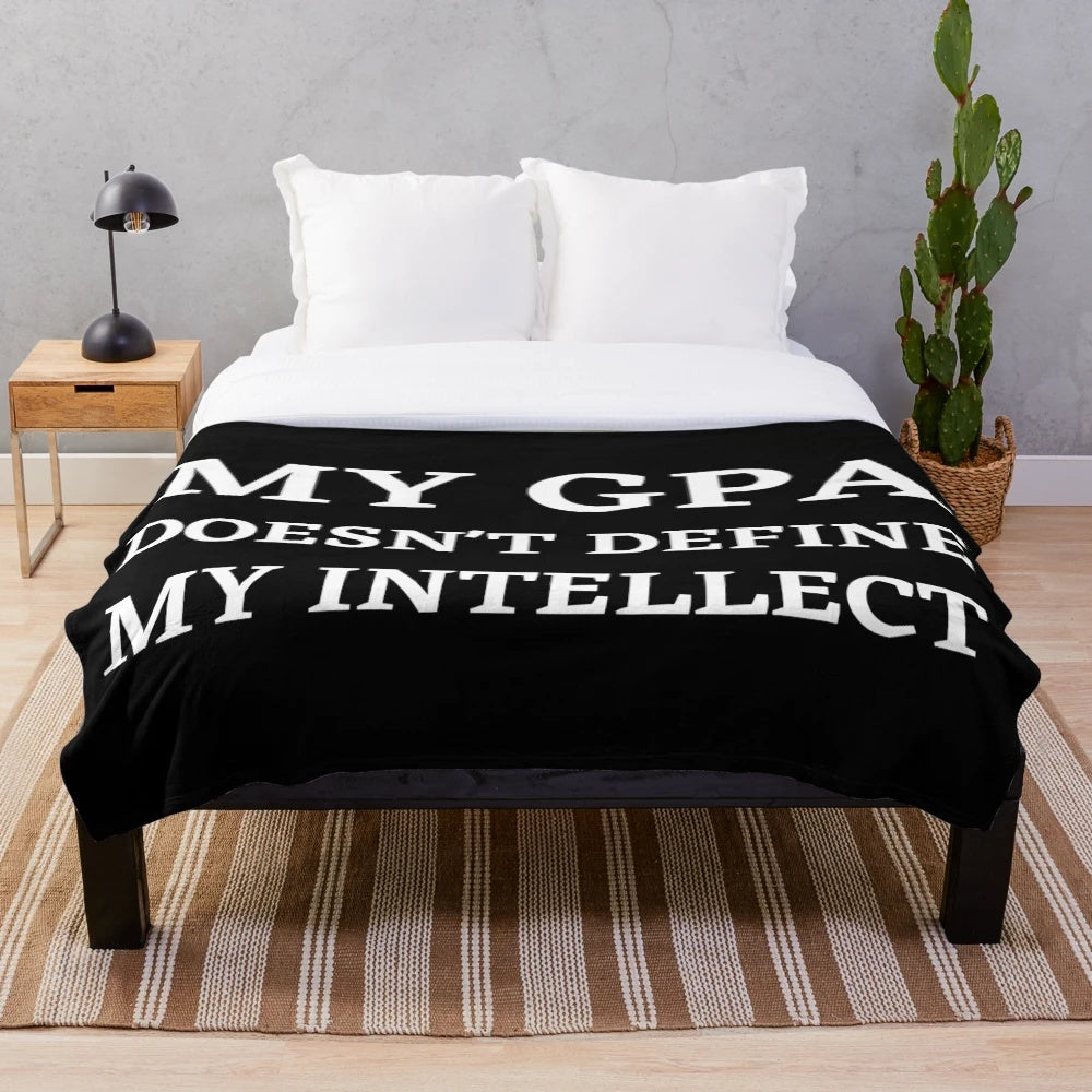 Plush blanket with inspirational quote for students