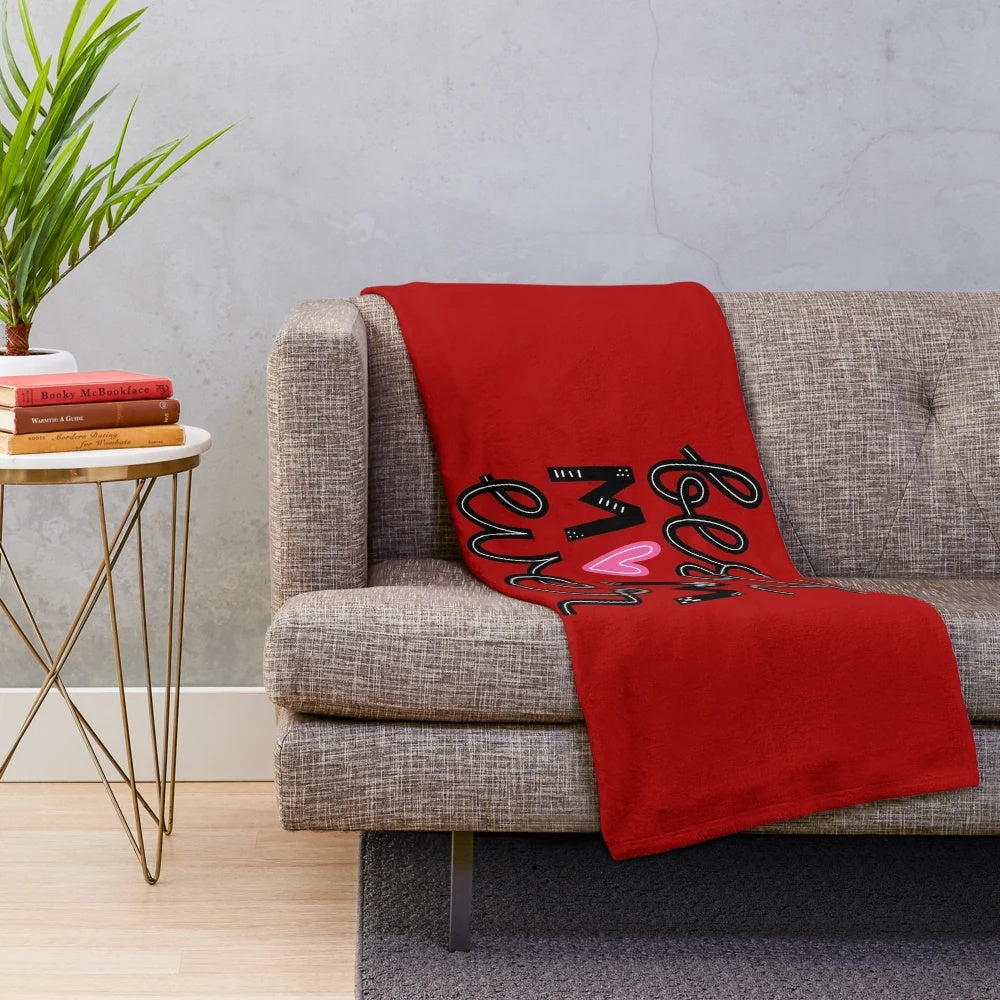 Soft, cozy plush blanket with "Best Mom Ever" text for mothers day or any occasion
