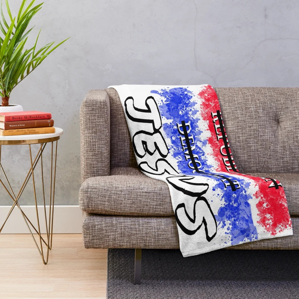Soft and cozy plush blanket featuring the words "Jesus 2024" in a stylized design