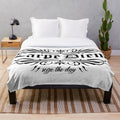 Soft, cozy plush blanket with "Carpe Diem" inspirational quote