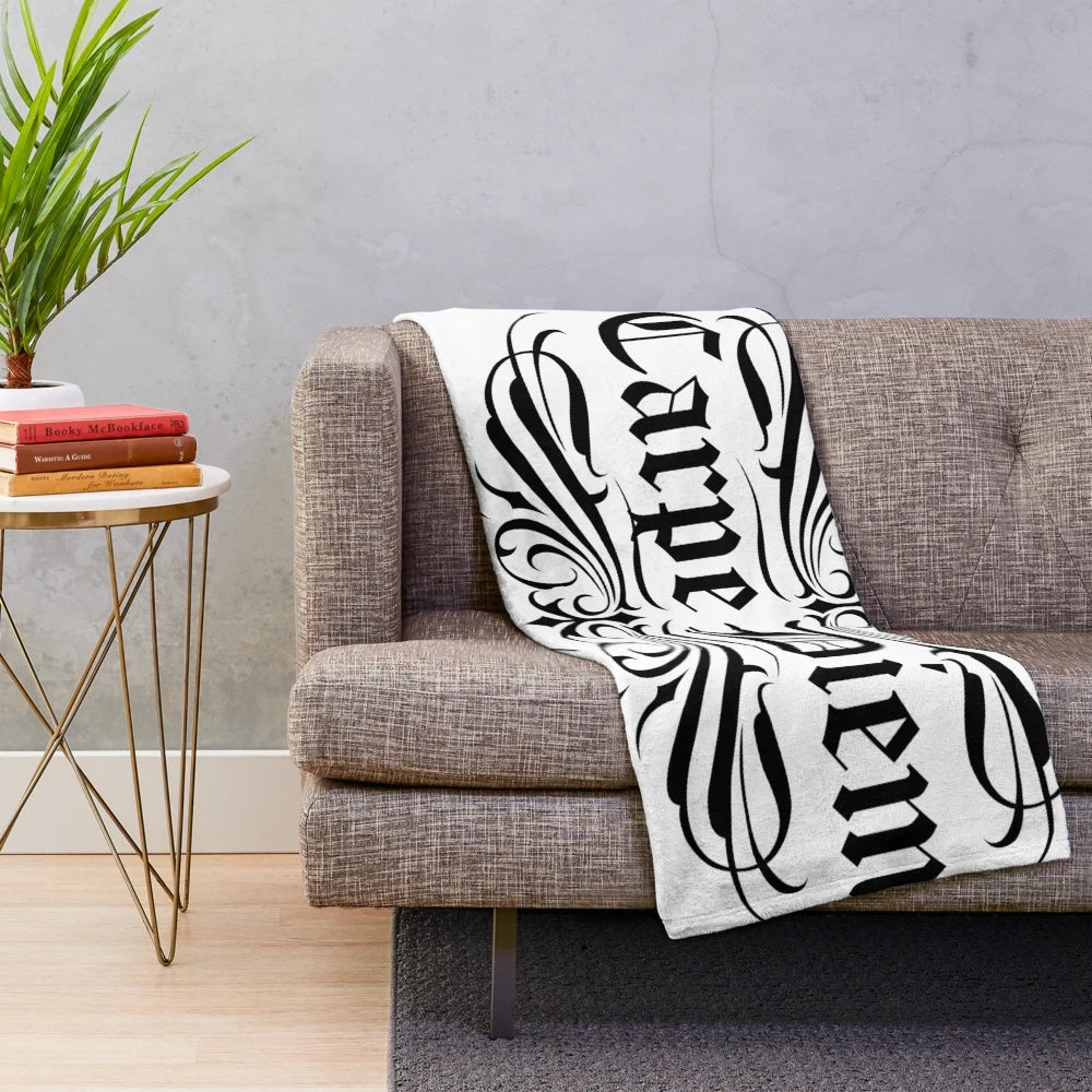 Soft, cozy plush blanket with "Carpe Diem" inspirational quote