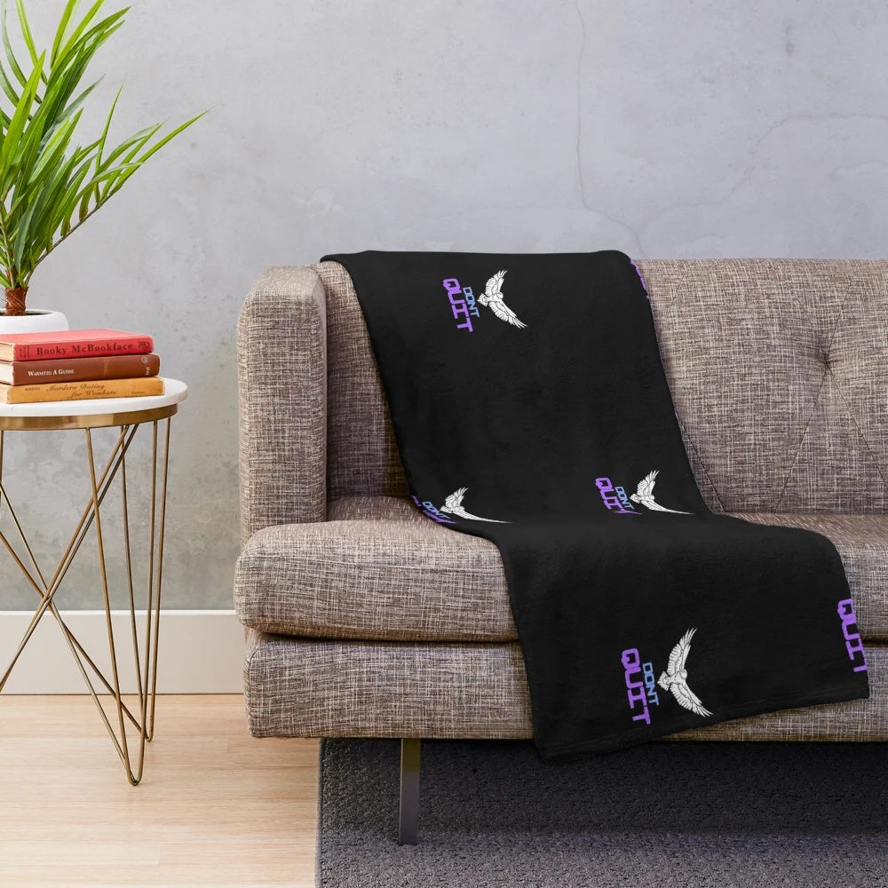 Plush blanket with inspirational quote design