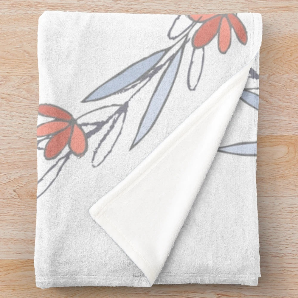 Plush blanket with Psalm 28:7 and floral design