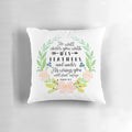 Soft, comfortable pillow featuring the inspiring Bible verse "He will cover you with his feathers" from Psalm 91:4.