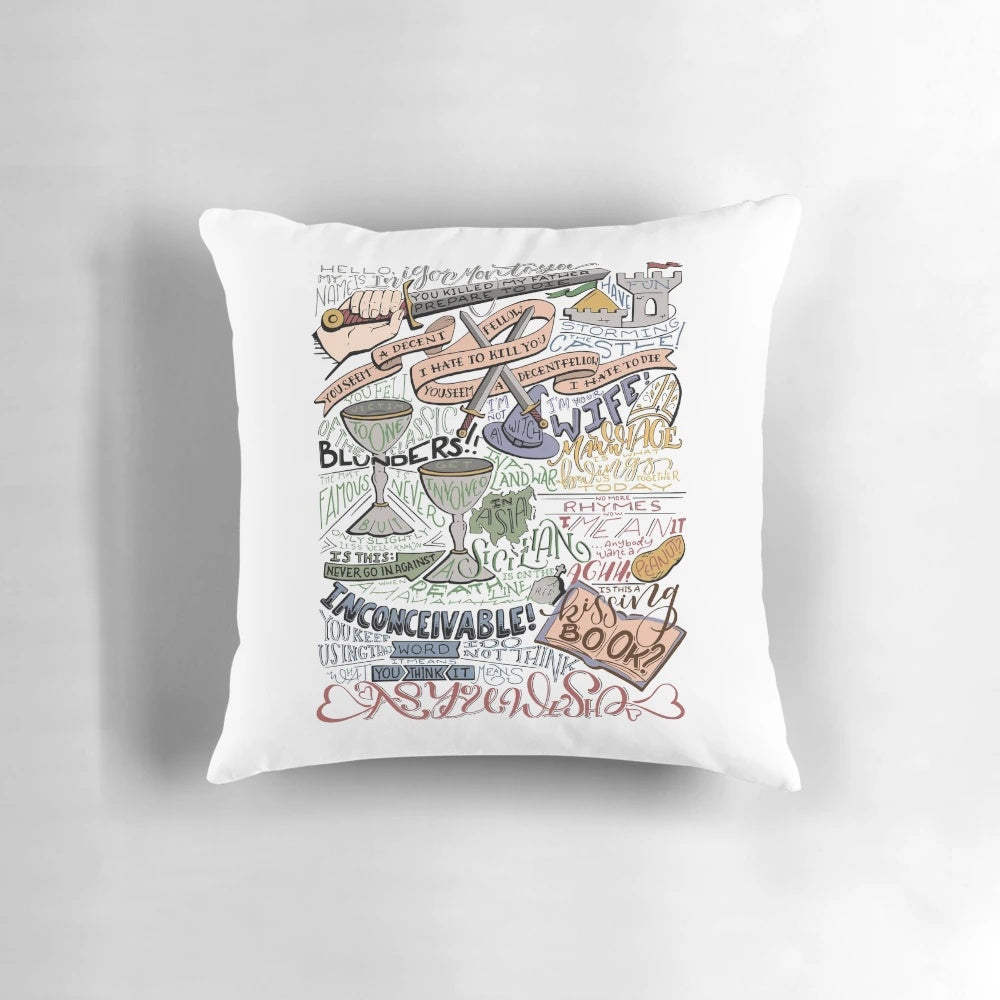 Inspirational Quotes Calligraphy Pillow featuring calligraphy-style text