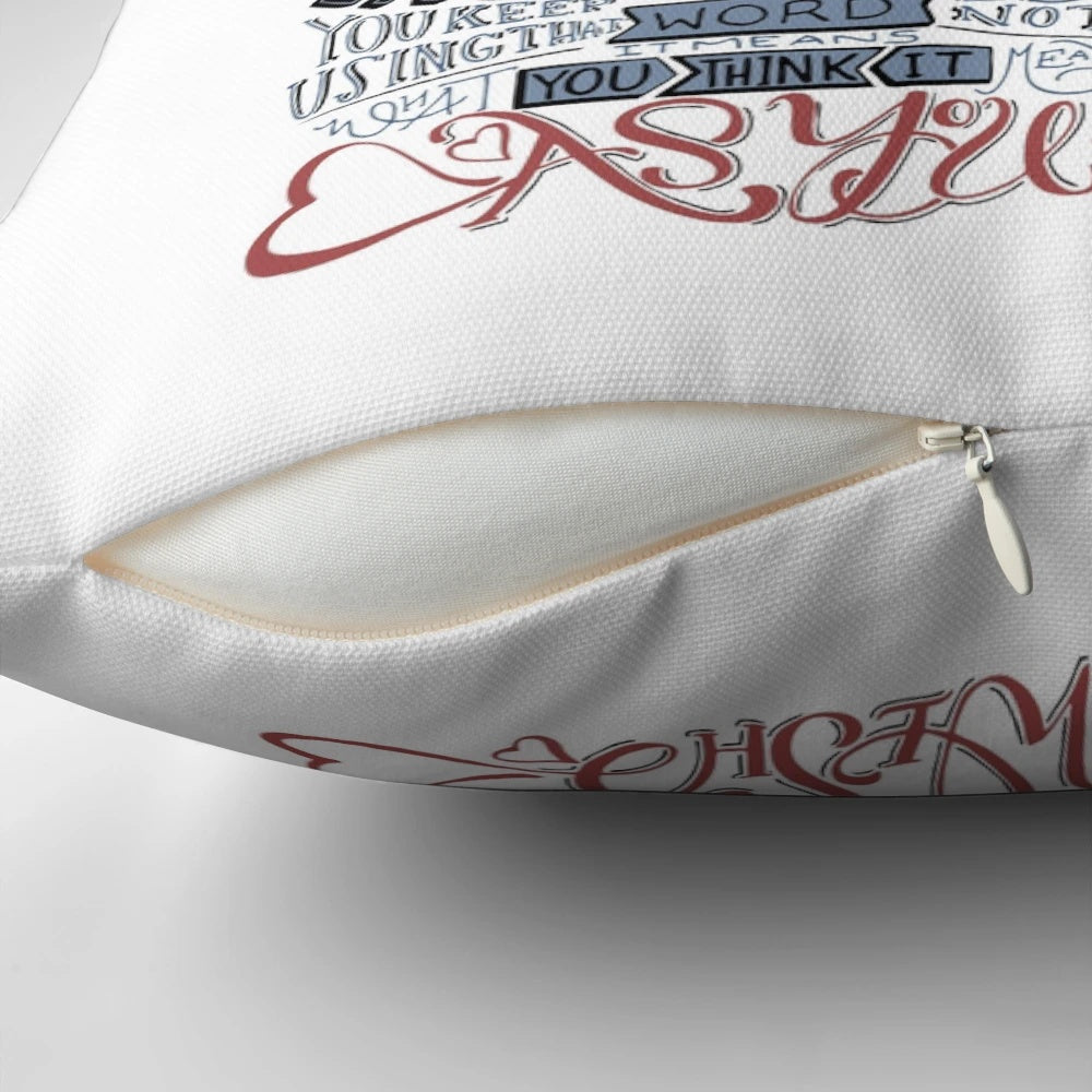Inspirational Quotes Calligraphy Pillow featuring calligraphy-style text