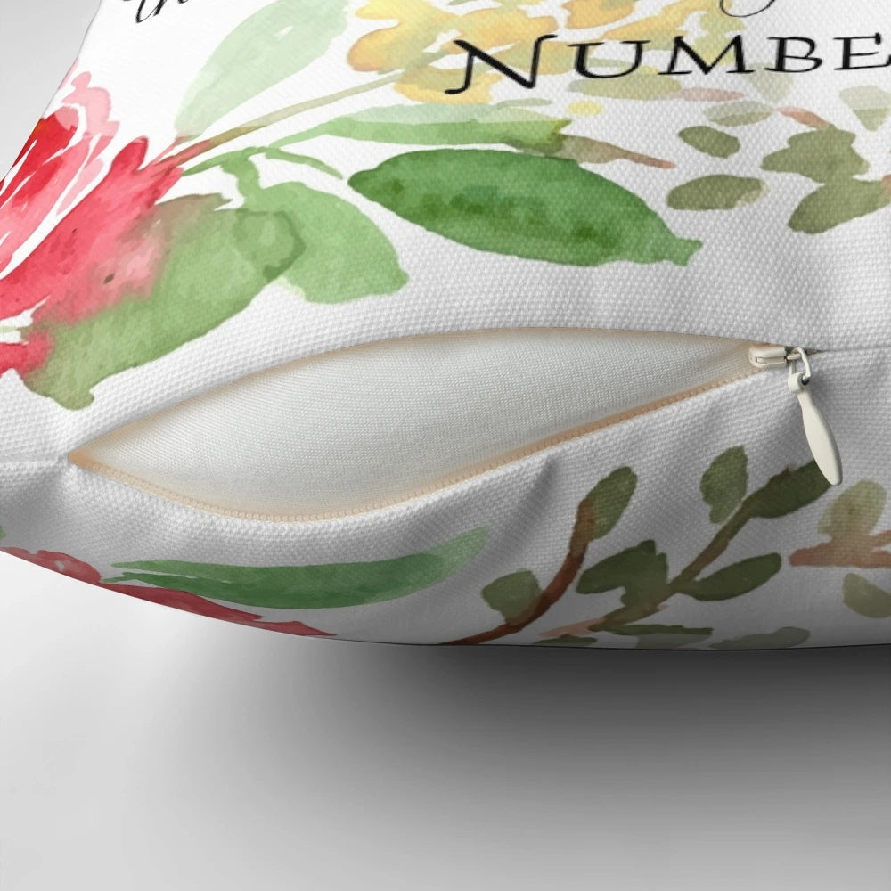 Inspirational scripture art pillow featuring the Bible verse "The Lord bless you and keep you" from Numbers 6:24-26