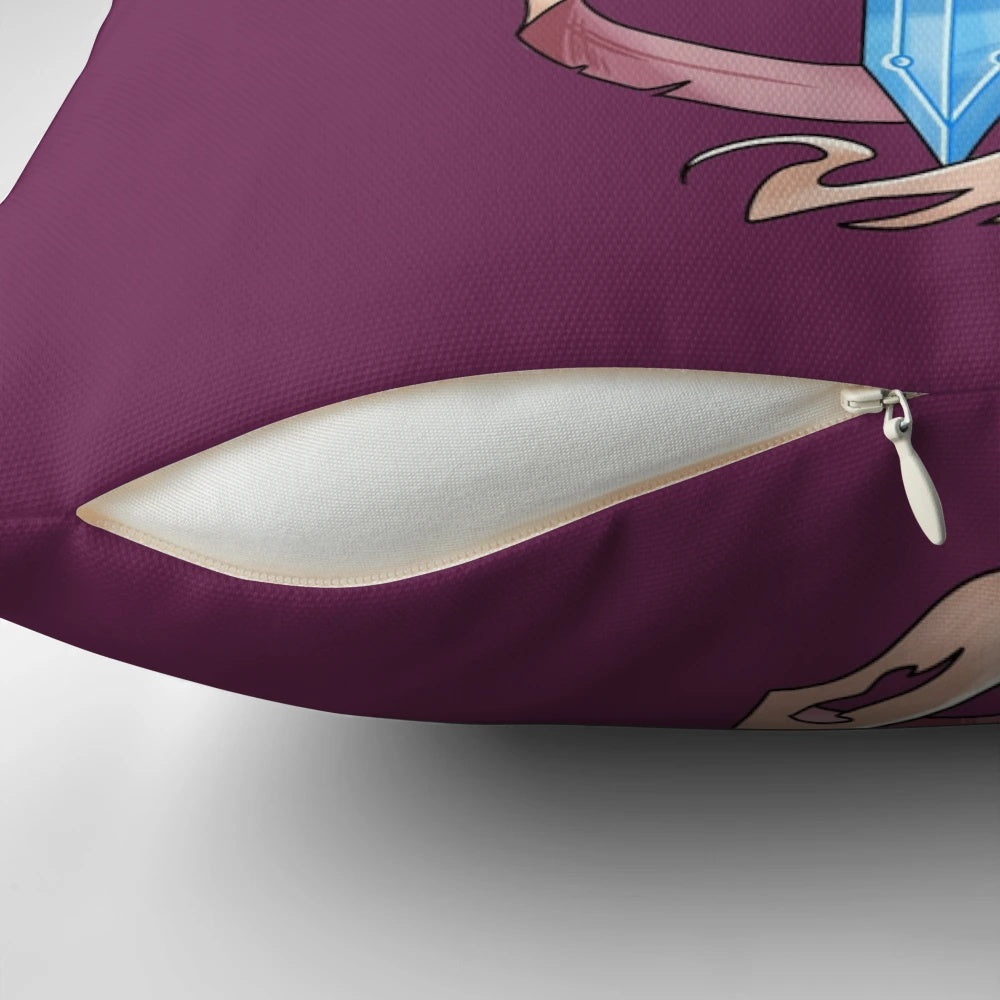 A colorful 'She-Ra' inspired pillow with a positive, self-love message