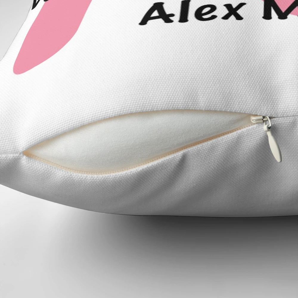 Throw pillow featuring an inspirational quote from soccer player Alex Morgan