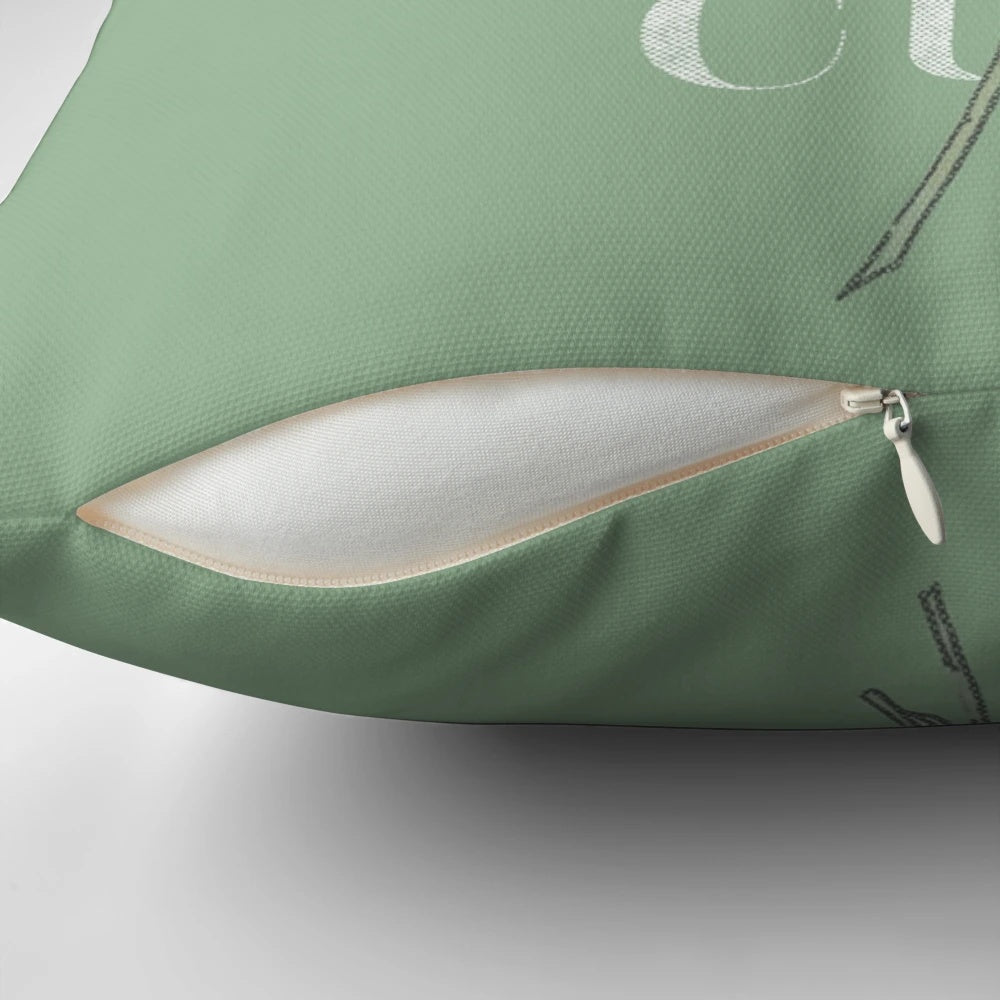 Vintage-inspired "Suck It Up Buttercup" throw pillow with a mint green and floral design, perfect for southern-inspired home decor.
