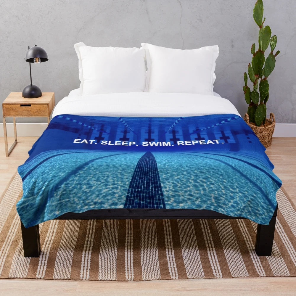 Inspirational Swimming Quote Plush Blanket