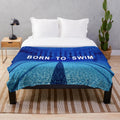 Inspirational swimming quote plush blanket
