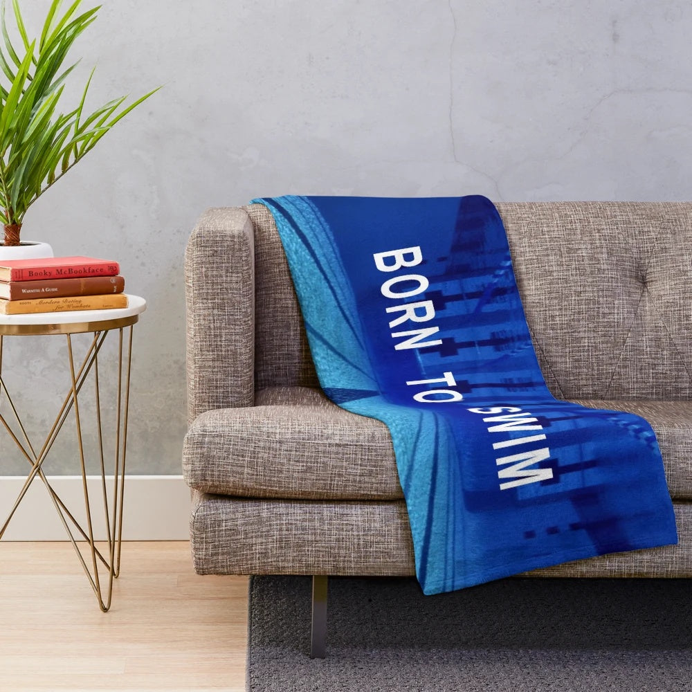 Inspirational swimming quote plush blanket