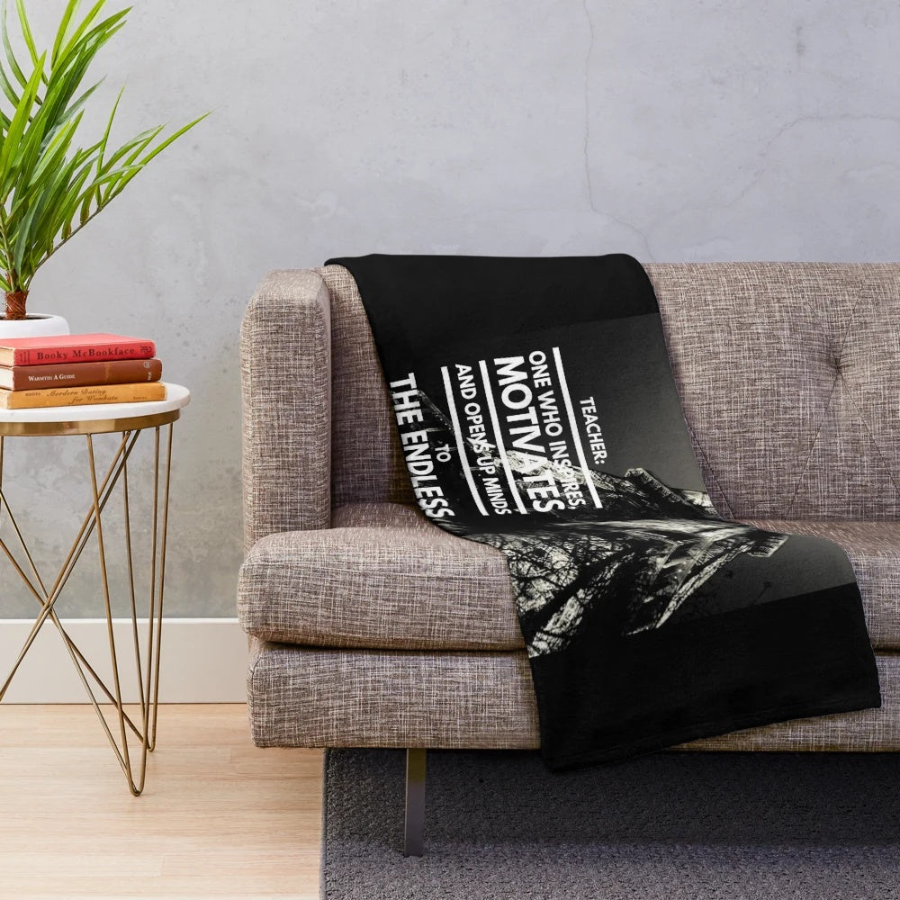 Inspirational teacher Eiffel Tower design plush blanket
