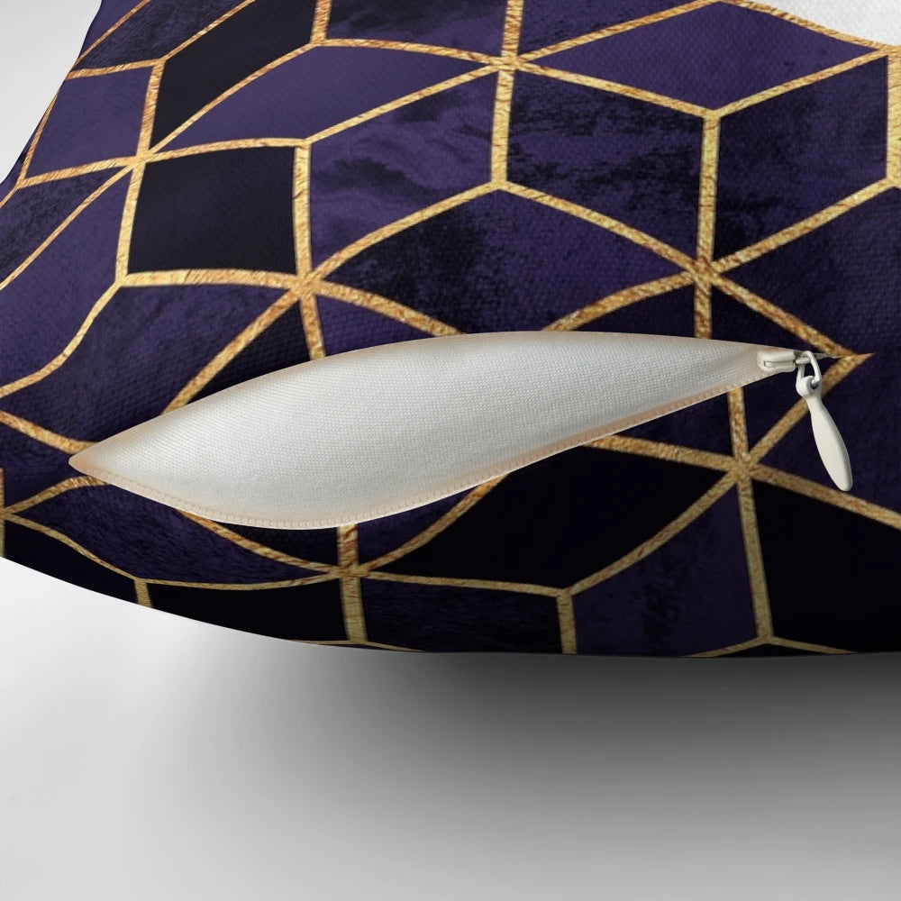Decorative purple and geometric throw pillow with motivational quote "You are a diamond, dear.