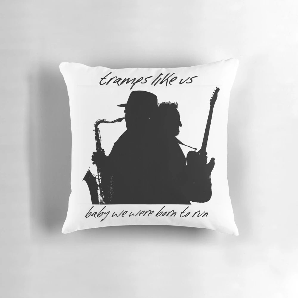 Pillow featuring inspirational quotes from Bruce Springsteen and the E Street Band