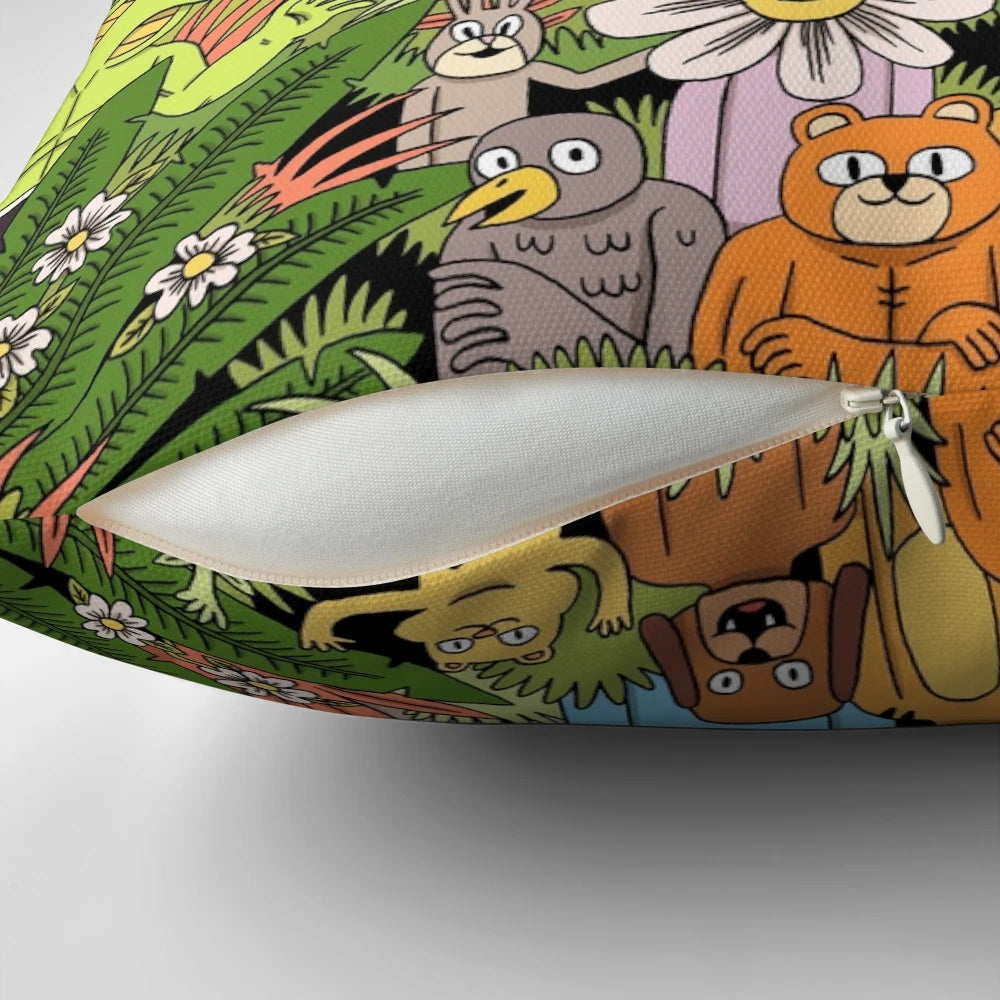 An uplifting "You Can Do It!" motivational pillow with playful animal illustrations to encourage and inspire.