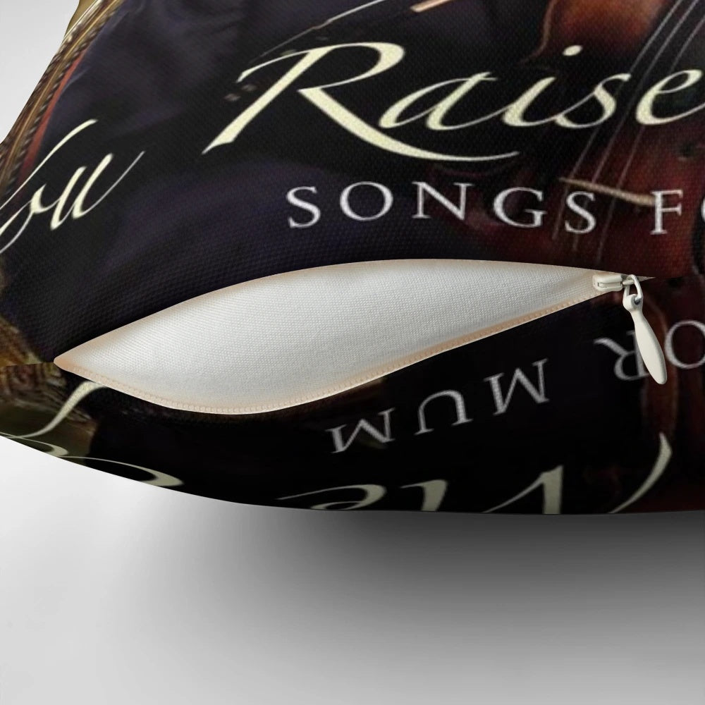 You Raise Me Up" inspirational pillow featuring classical music album covers