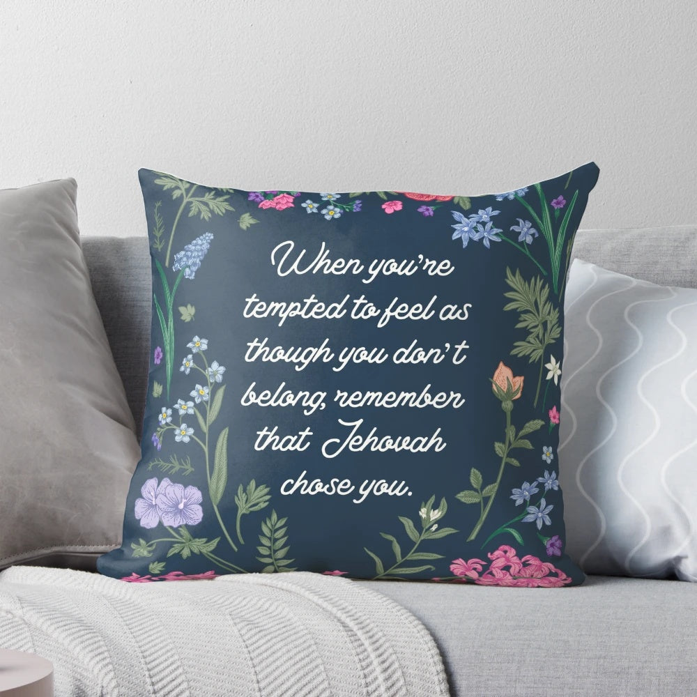 Jehovah's Witness Pillow with Inspirational Bible Quote