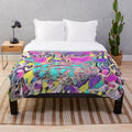 Inspired 2 Plush Blanket featuring stone roses inspired digital art