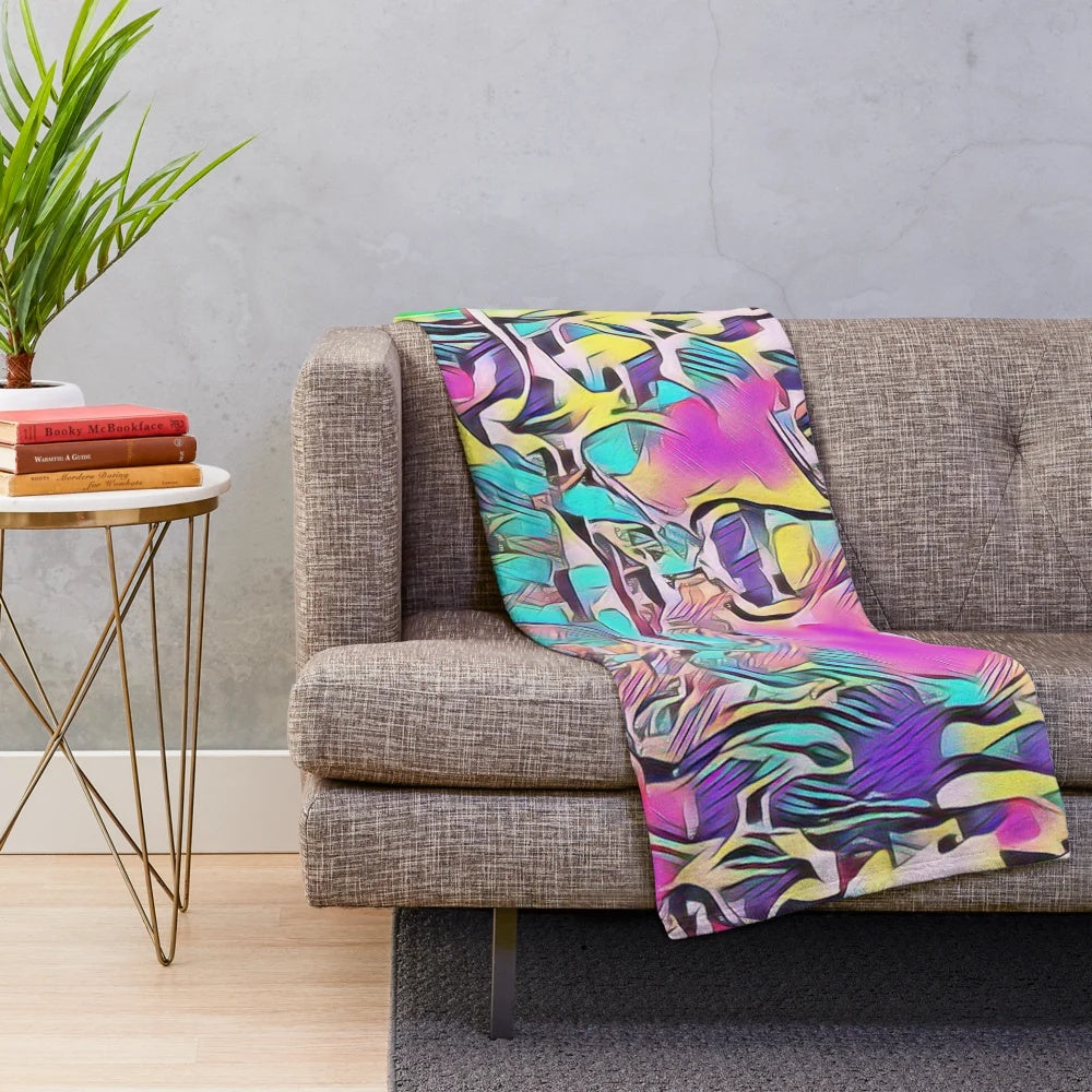 Inspired 2 Plush Blanket featuring stone roses inspired digital art