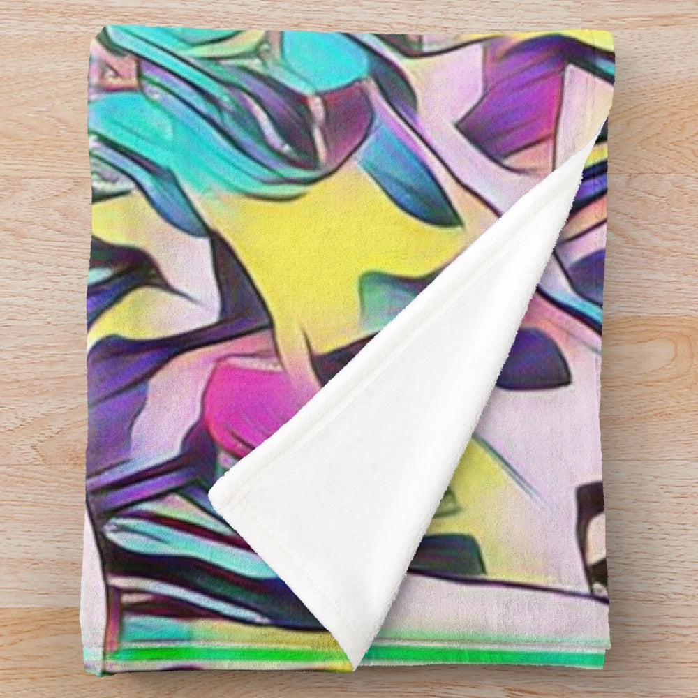 Inspired 2 Plush Blanket featuring stone roses inspired digital art