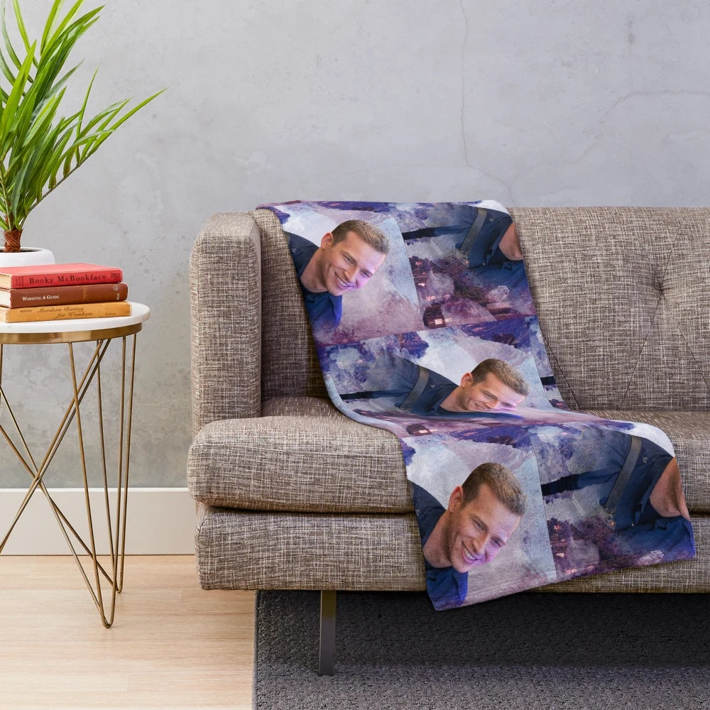 911 Lonestar inspired plush blanket featuring Evan "Buck" Buckley character