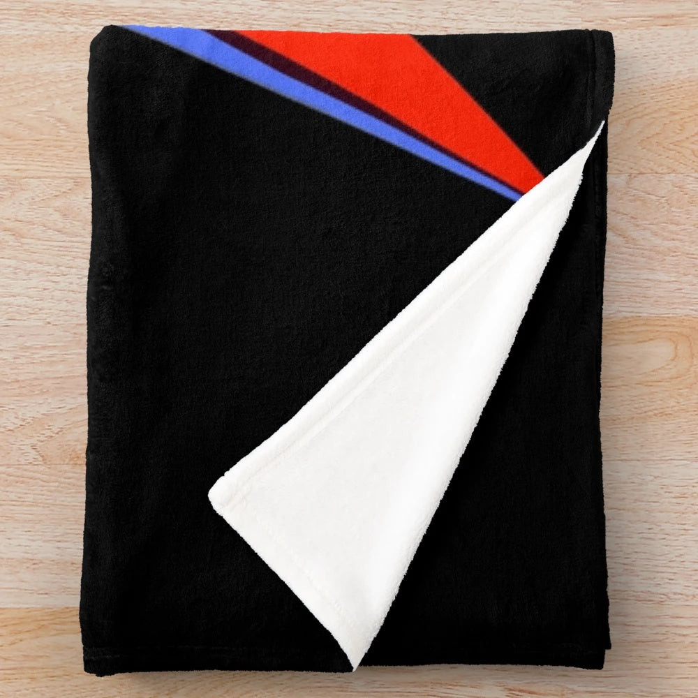 Aladdin Sane inspired plush blanket featuring David Bowie's iconic lightning bolt design