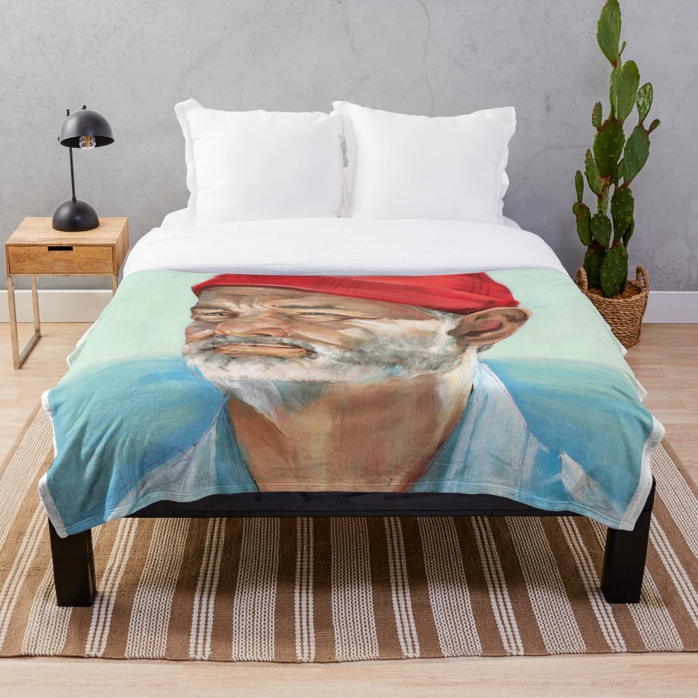 Inspired Bill Murray Steve Zissou Plush Blanket