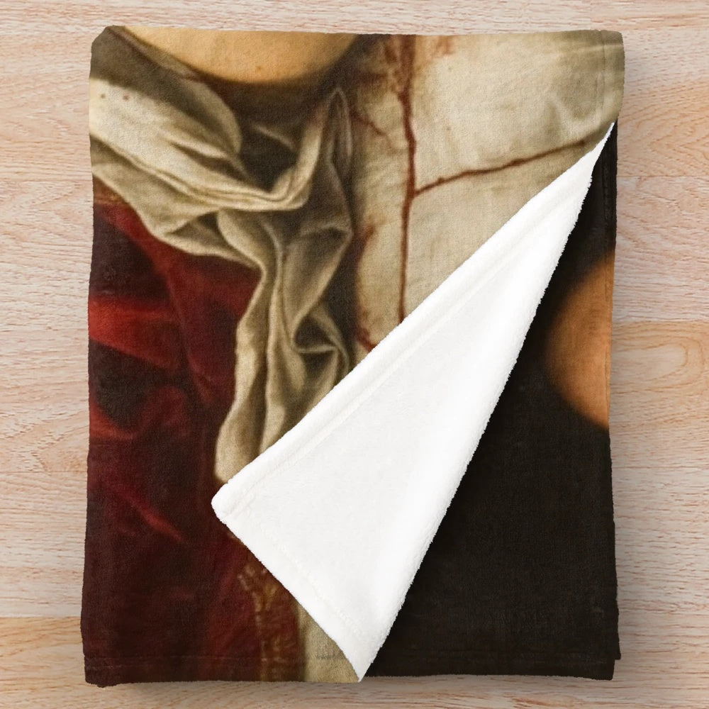 Plush blanket inspired by Artemisia Gentileschi's Judith Slaying Holofernes masterpiece
