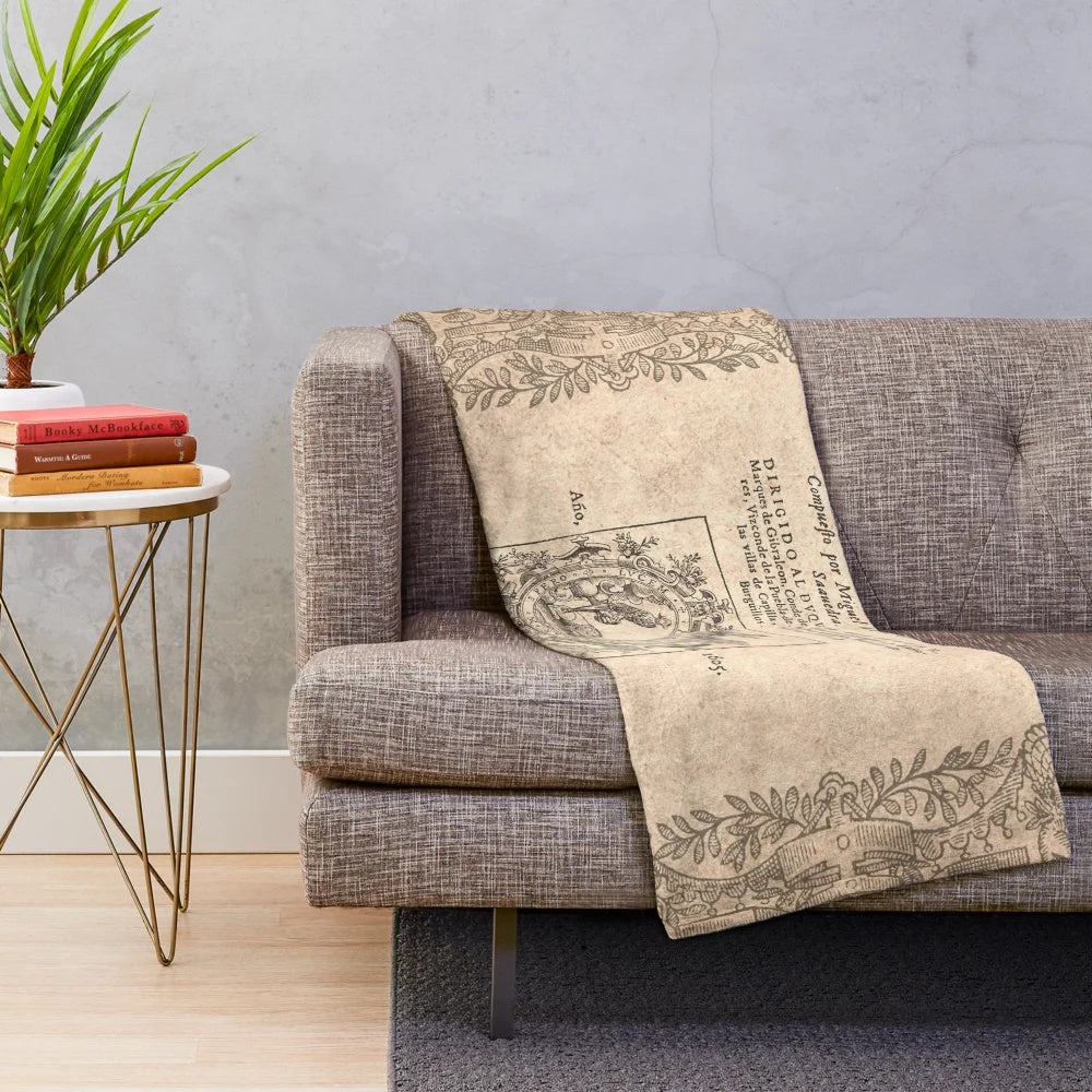 Plush blanket featuring the iconic character Don Quixote from the classic Spanish novel