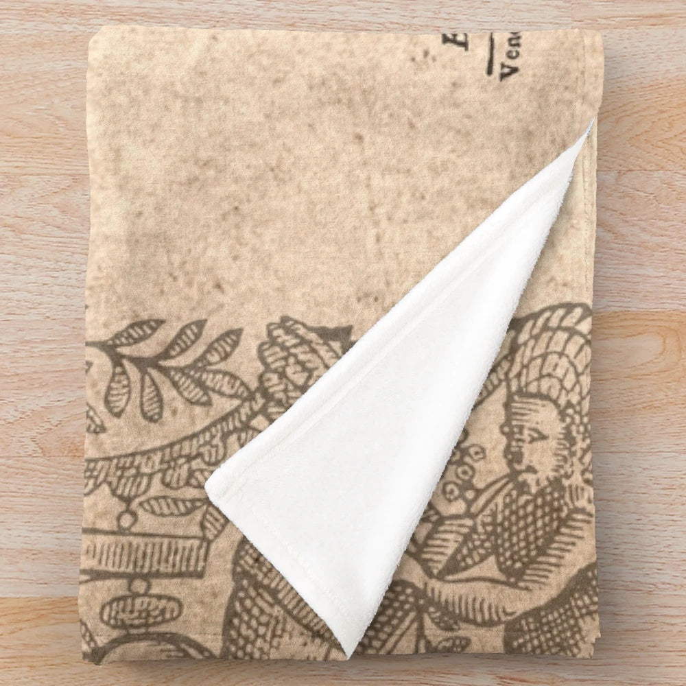 Plush blanket featuring the iconic character Don Quixote from the classic Spanish novel